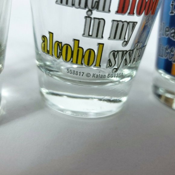 Set of Kalan Humor Shot Glasses Party Bar - Picture 8 of 10
